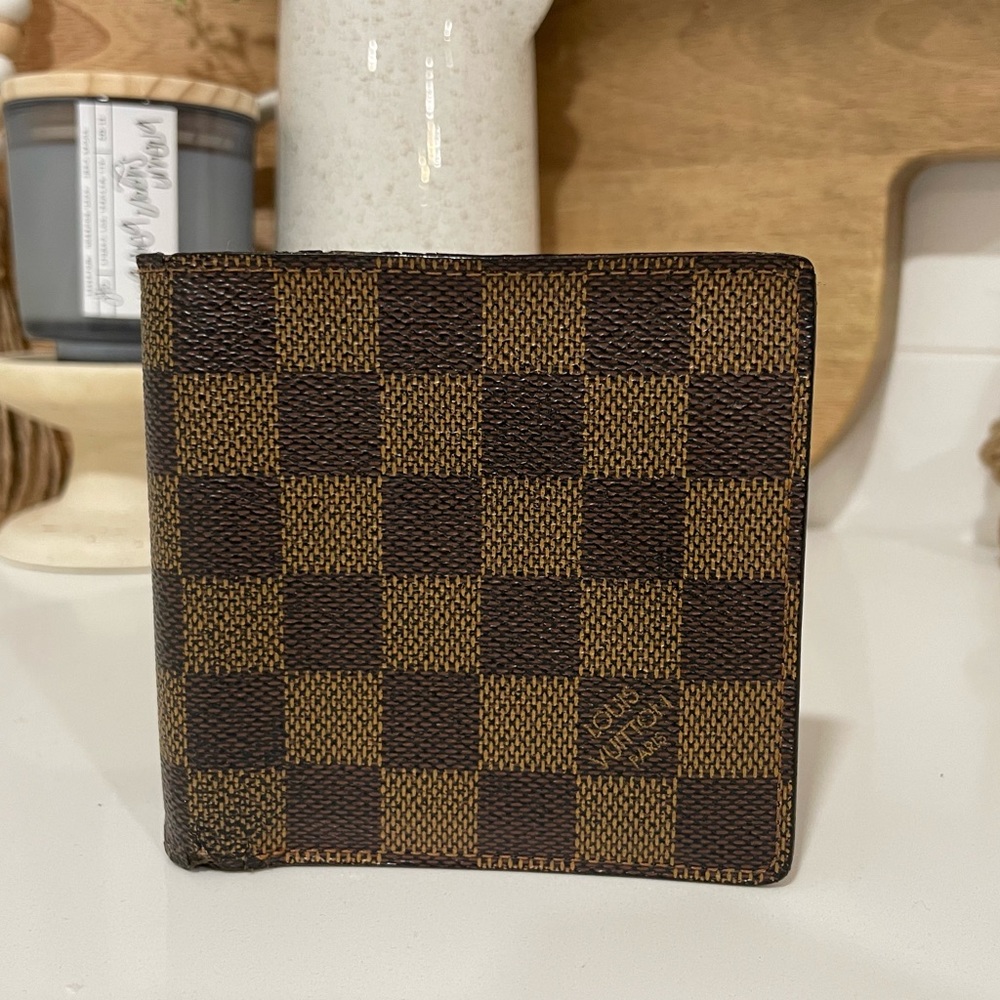 Louis Vuitton Damier Ebene Mens Wallet with Coinpocket